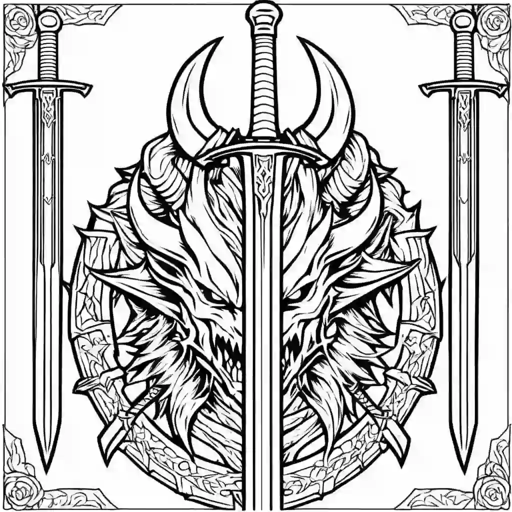Demon Slayer Swords coloring pages